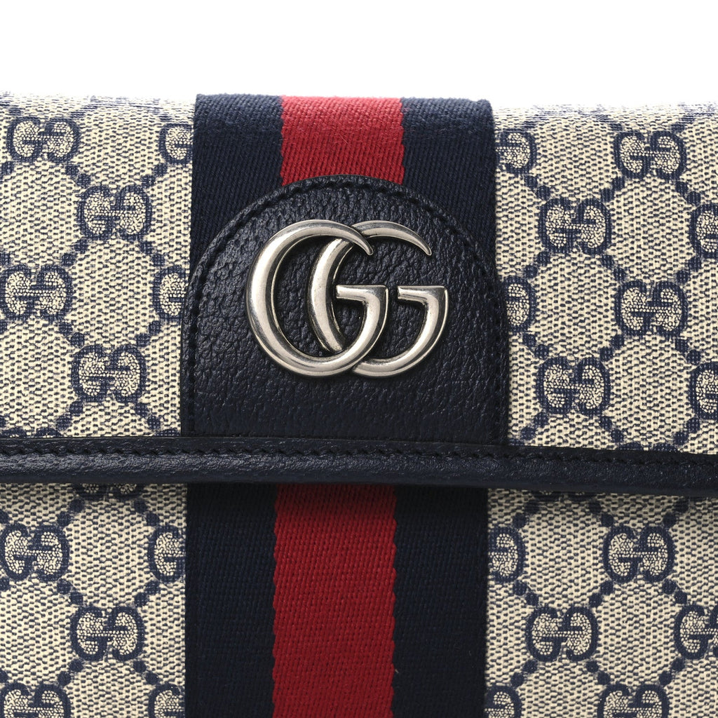 GG Supreme Monogram Web Small Ophidia Belt Bag 80 32 Beige Navy