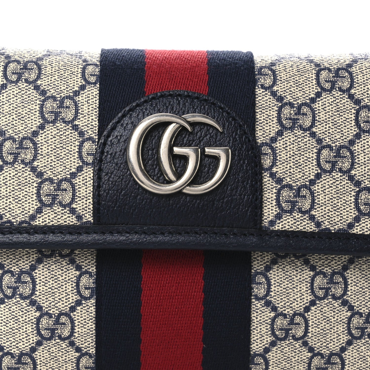 GG Supreme Monogram Web Small Ophidia Belt Bag 80 32 Beige Navy