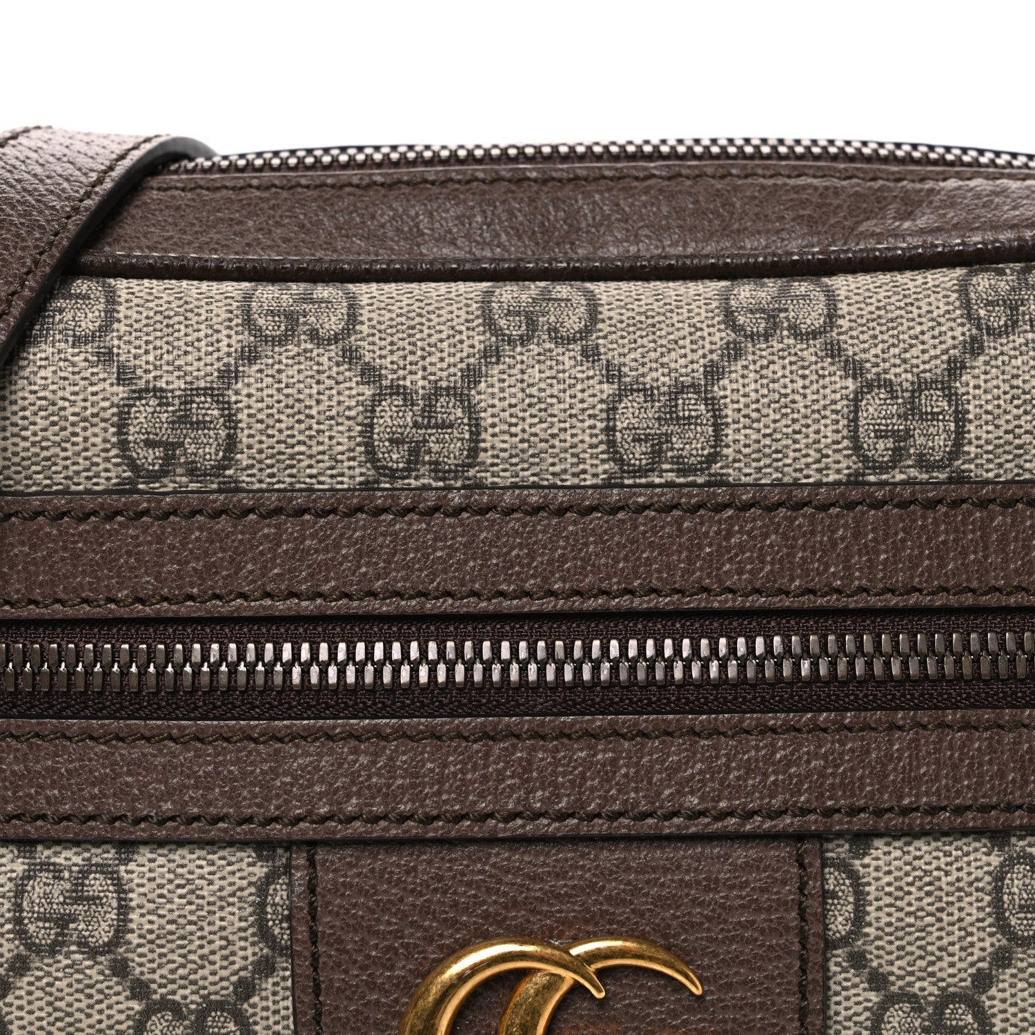 GG Supreme Monogram Web Small Ophidia Messenger Bag Brown