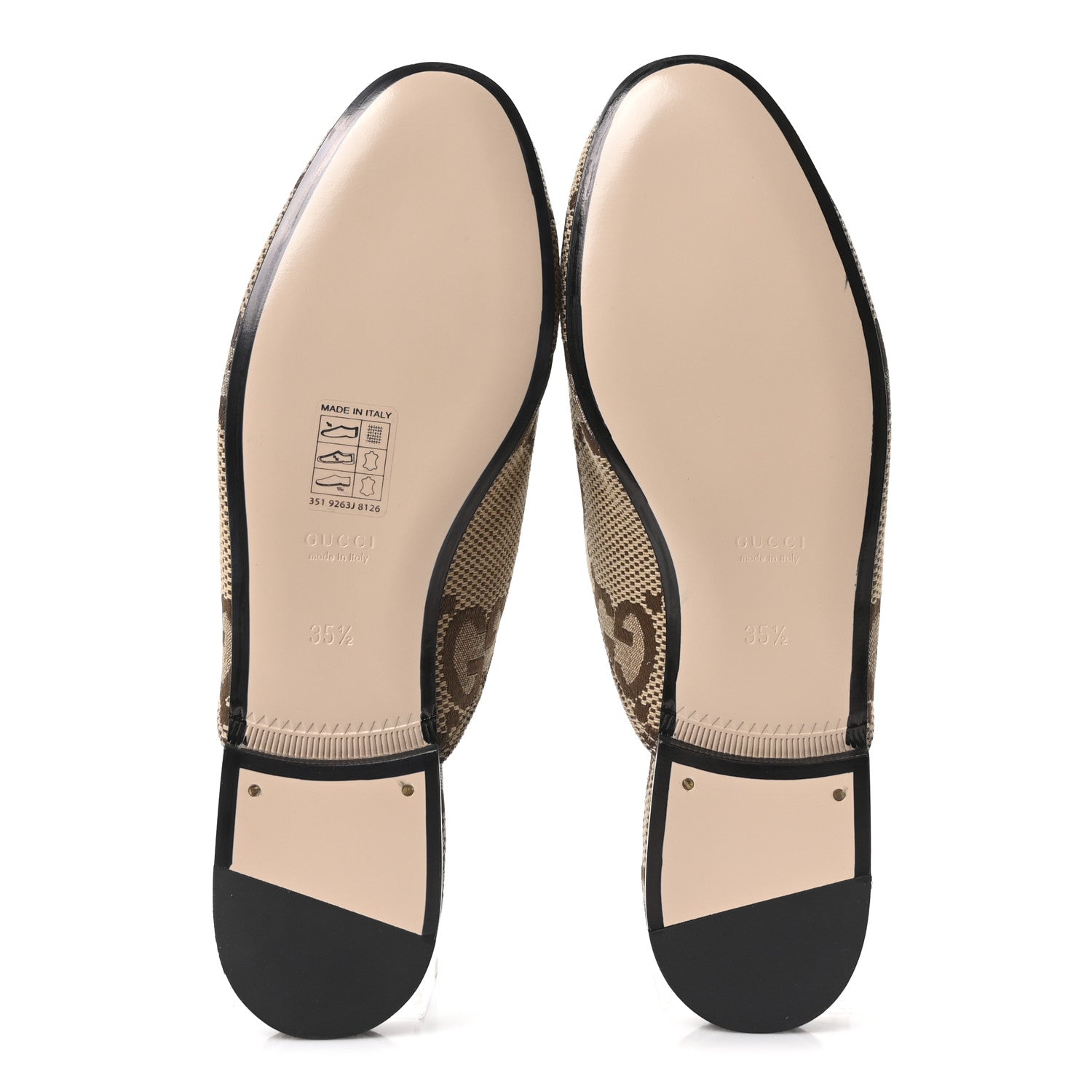 Monogram Jumbo GG Malaga Kid Womens Princetown Slippers 35.5 Camel Ebony New Acero Beige
