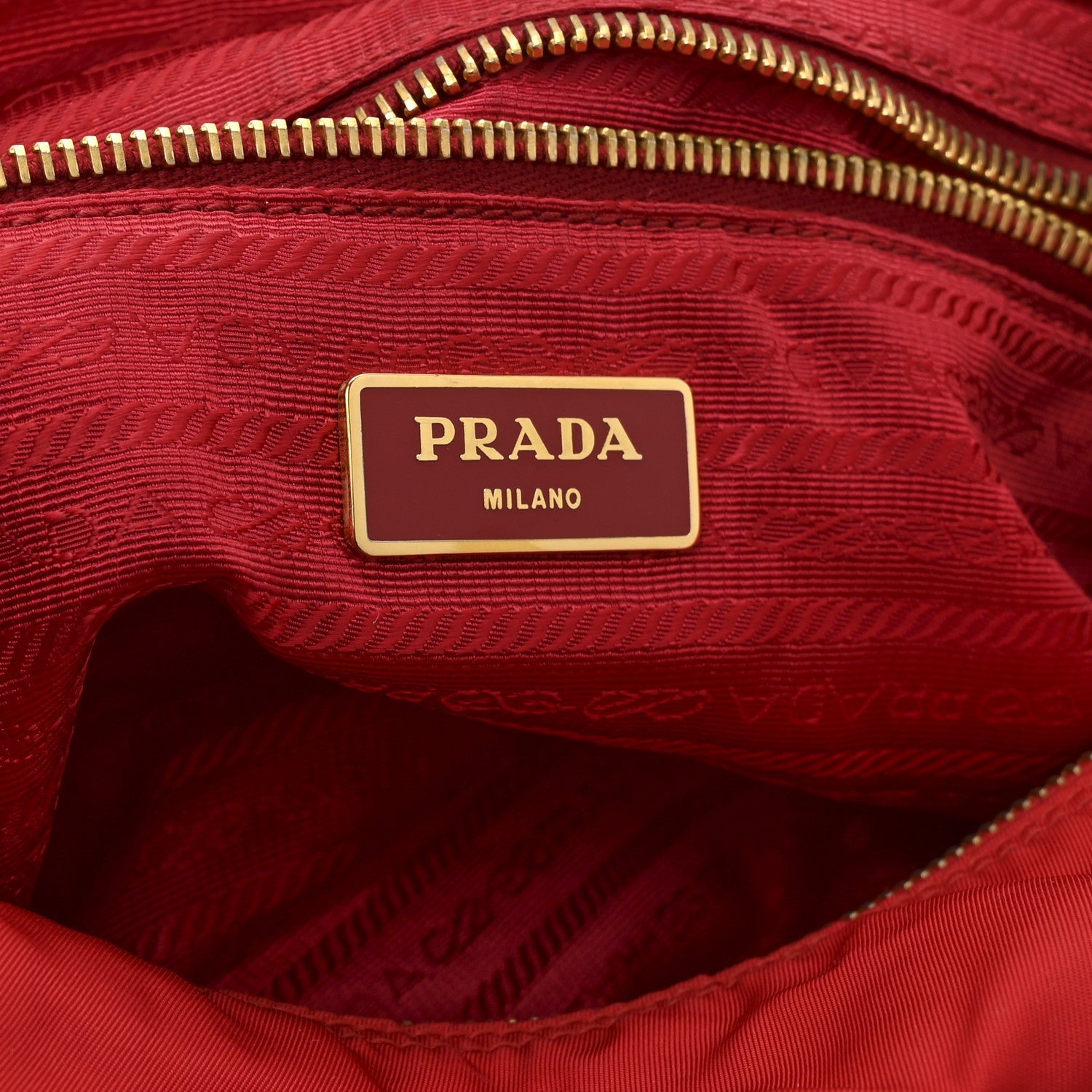Tessuto Nylon Saffiano Messenger Bag Red