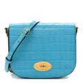 Deep Calfskin Crocodile Embossed Small Darley Azure