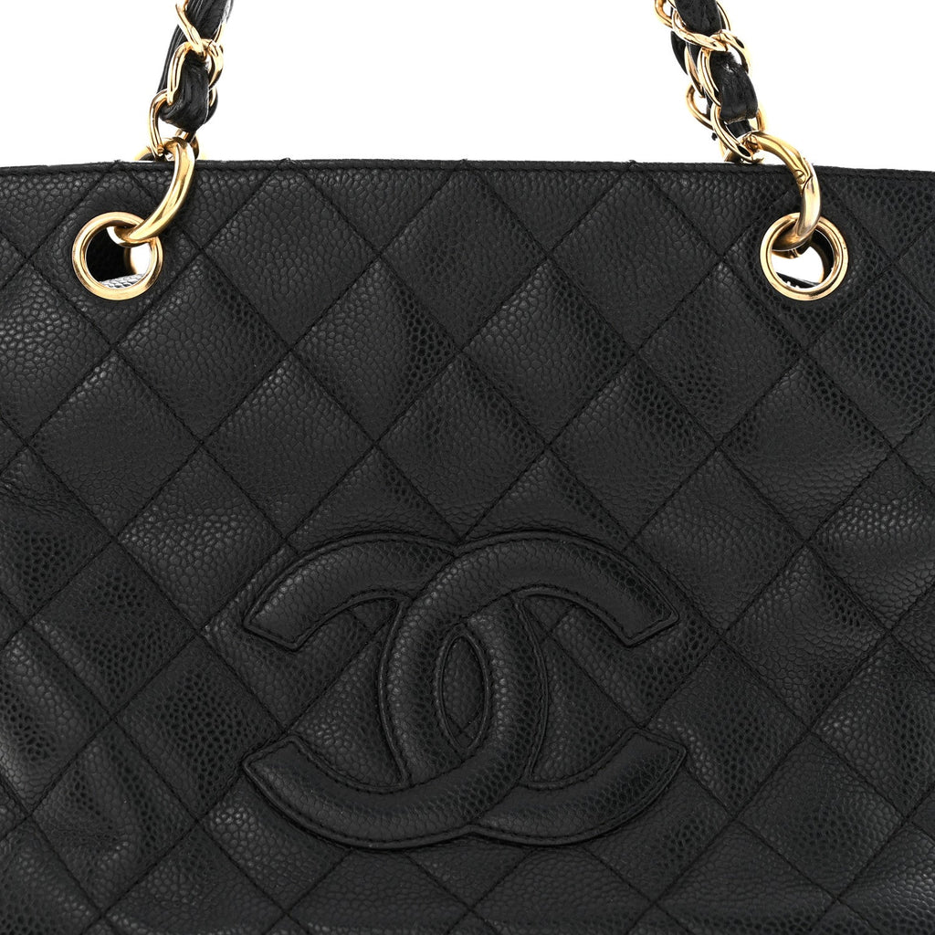 Caviar Quilted Petit Timeless Tote PTT Black