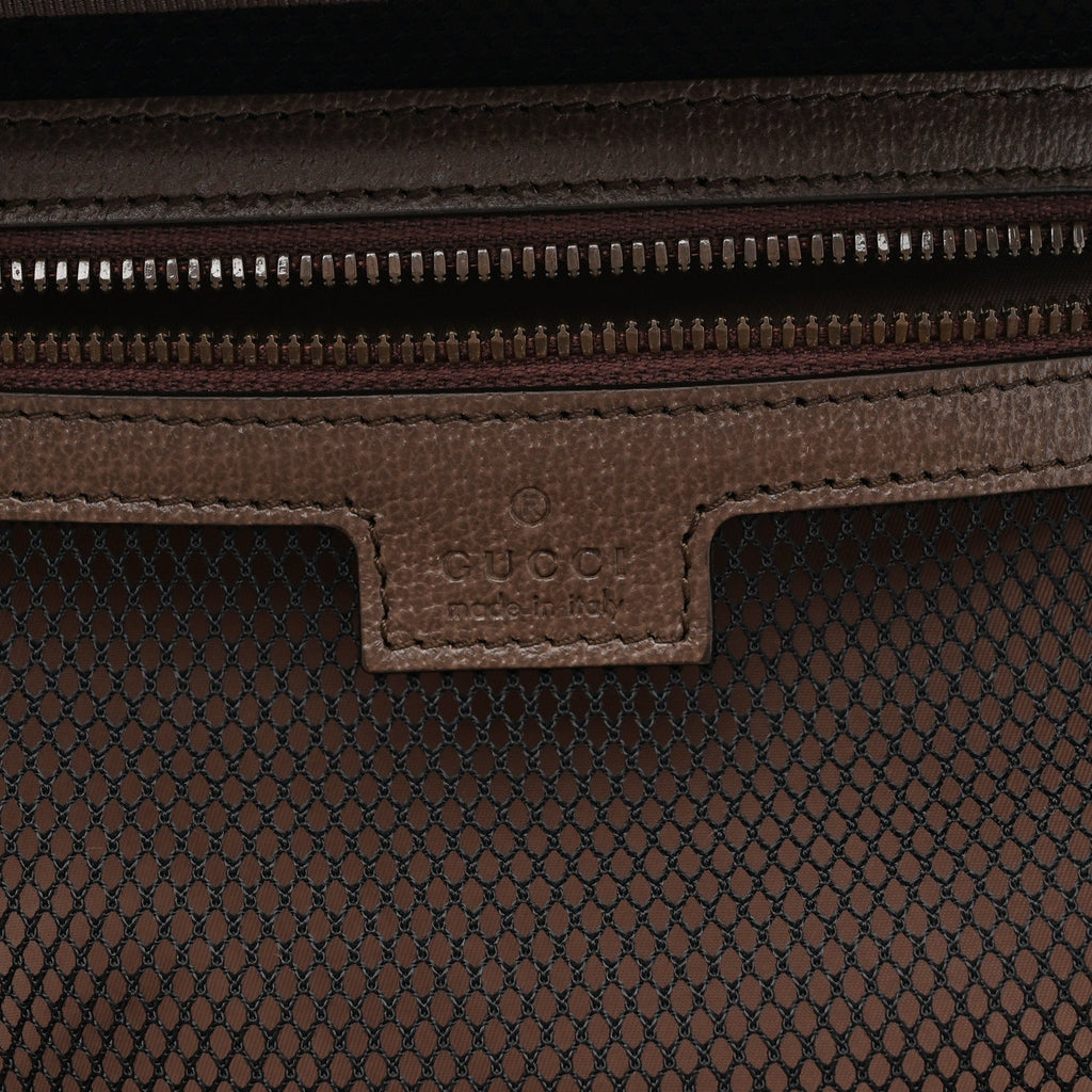 GG Supreme Monogram Textured Dollar Calfskin Web Savoy Shoe Case Bag Beige Ebony New Acero
