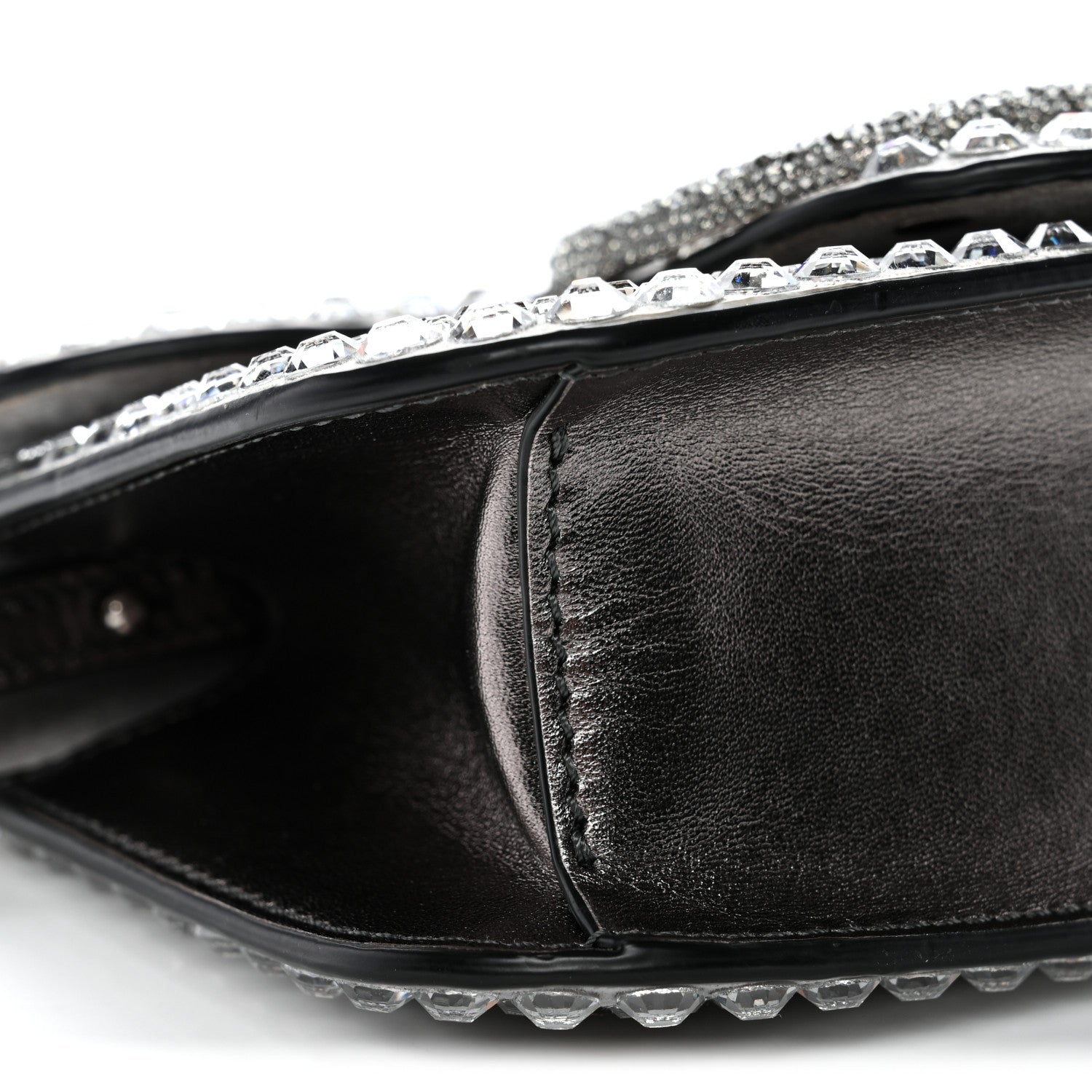 Crystal Suede Enamel Vlogo Small Loco Shoulder Bag Silver