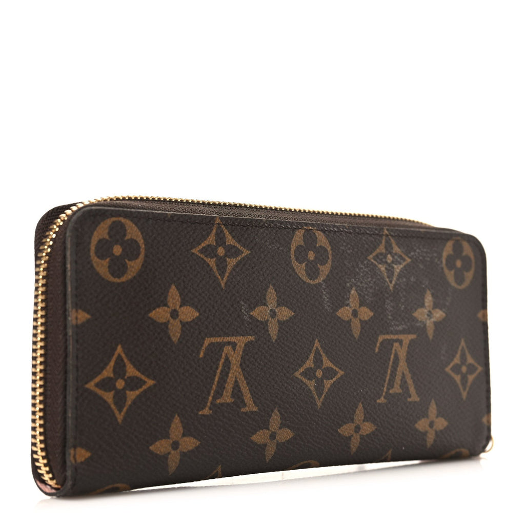 Monogram Clemence Wallet Rose Ballerine