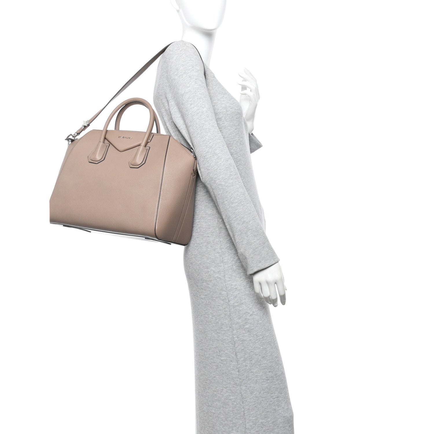 Sugar Goatskin Medium Antigona Linen