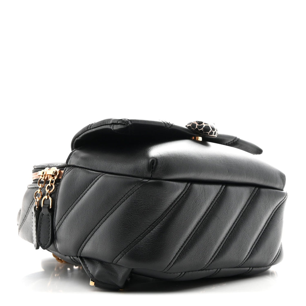Calfskin Matelasse Serpenti Cabochon Backpack Black
