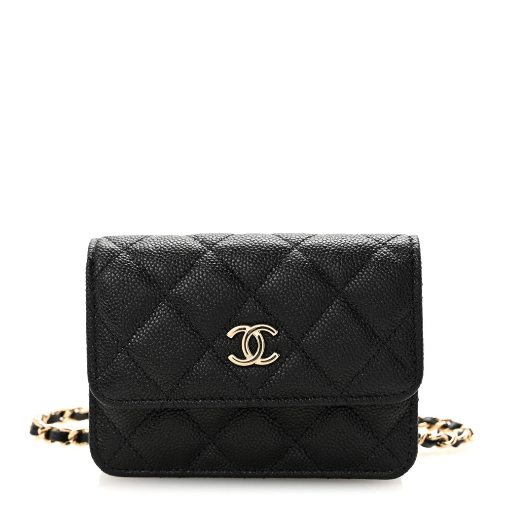 Caviar Quilted Belt Bag Black