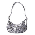 Metallic Agneau Arena Leopard Le Cagole Shoulder Bag XS Dark Grey