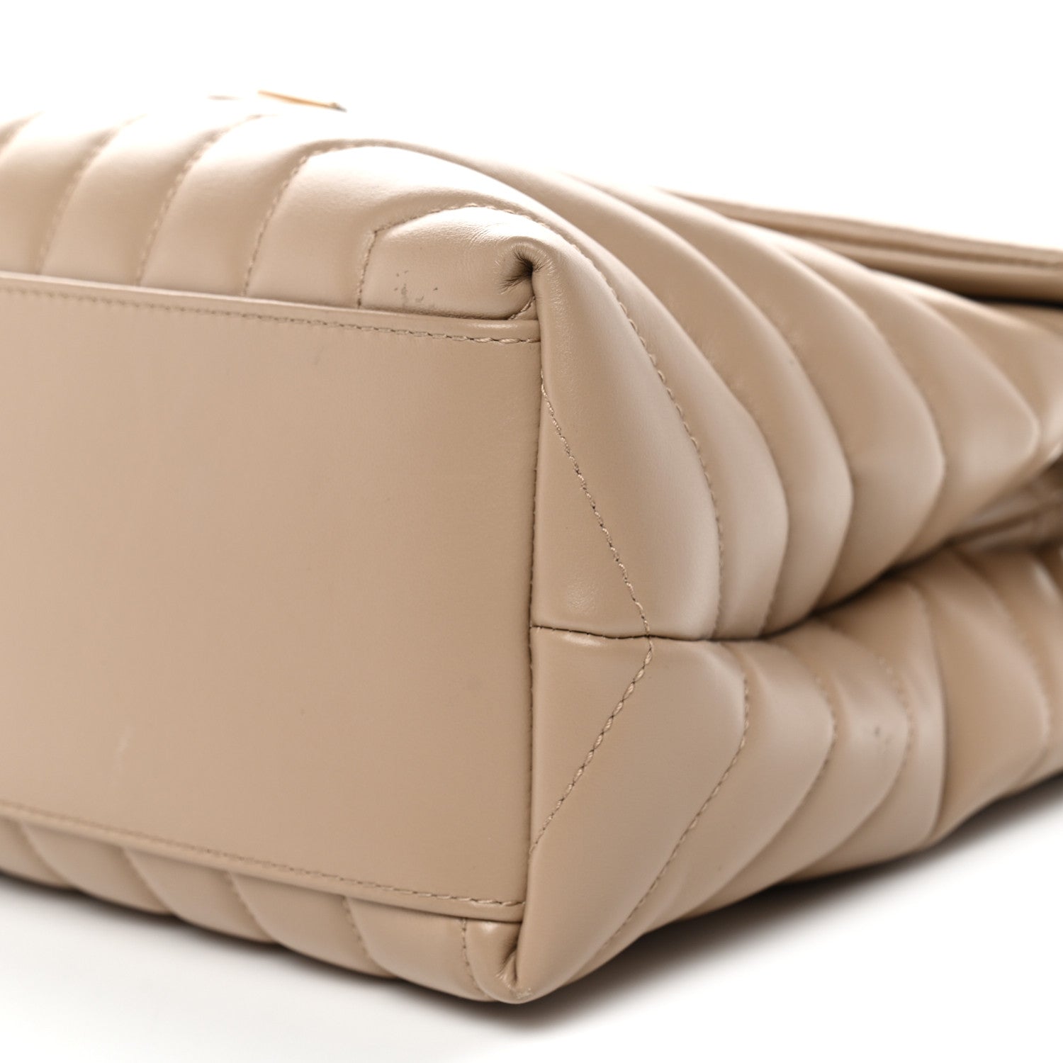 Calfskin Y Quilted Monogram Medium Loulou Chain Satchel Dark Beige