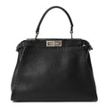 Cuoio Romano Selleria Bi-Color Medium Peekaboo Iconic Satchel Black Mou