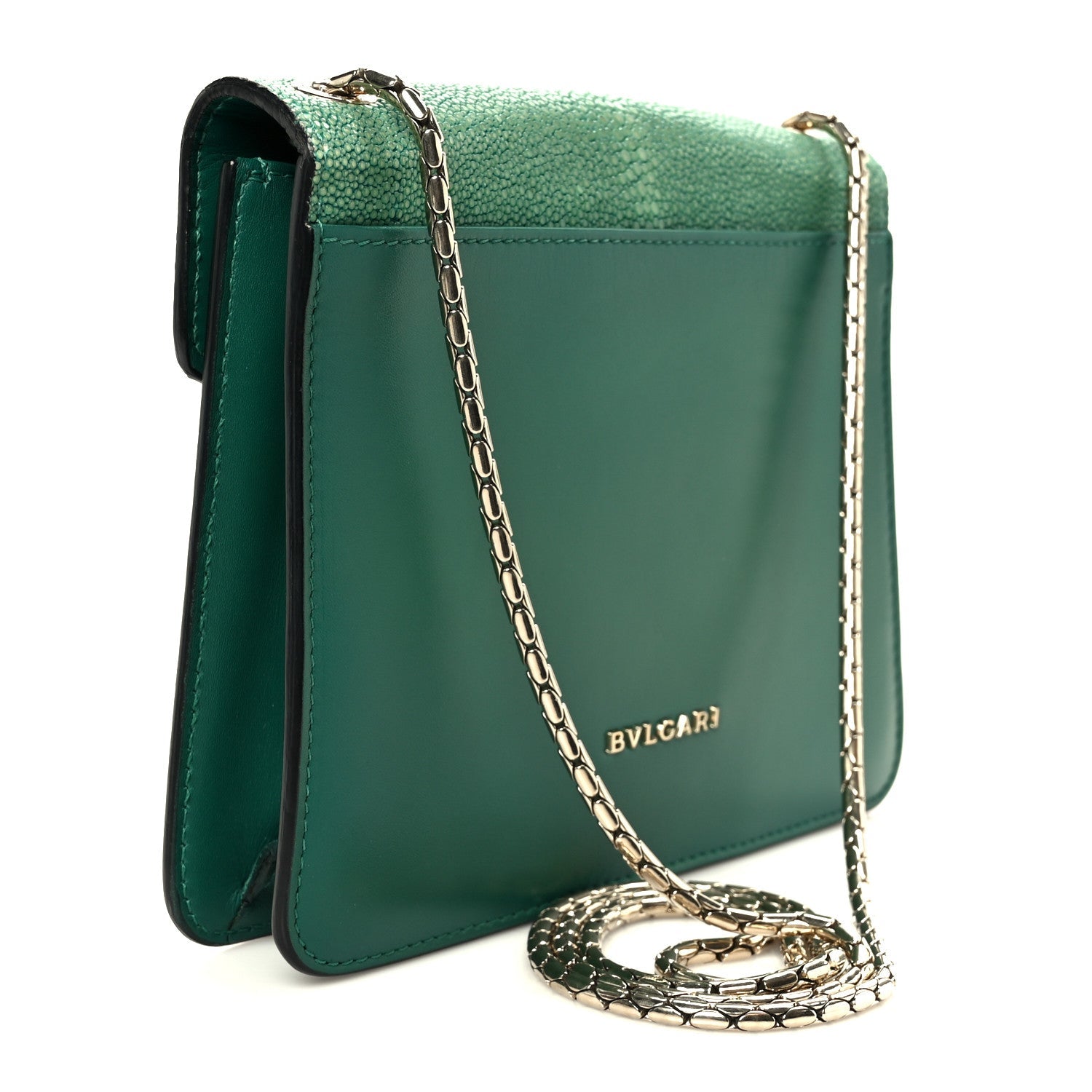 Galuchat Calfskin Serpenti Forever Crossbody Bag Green
