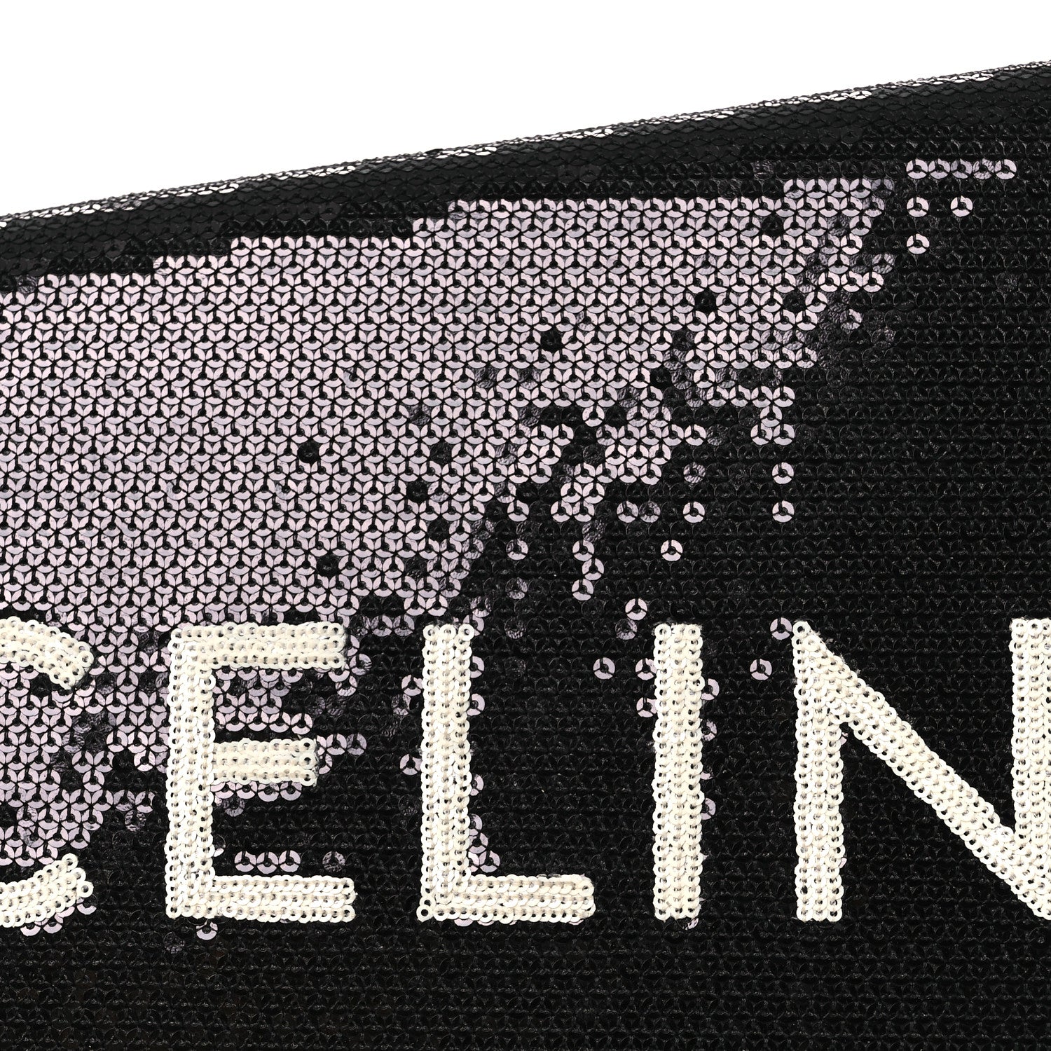 Sequin Asymetric Clutch  Black White
