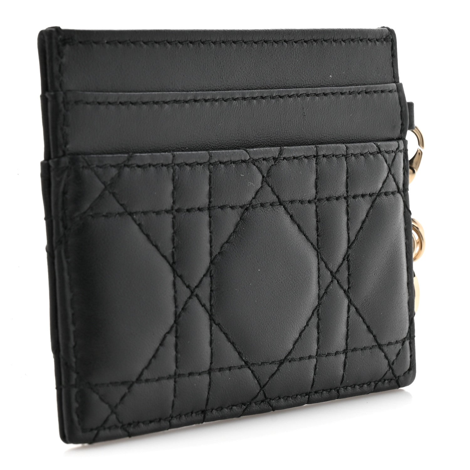 Lambskin Cannage Lady Dior  Holder Black