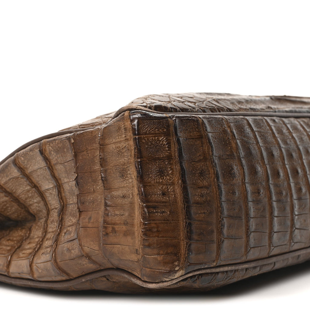 Alligator Shopping Tote Brown