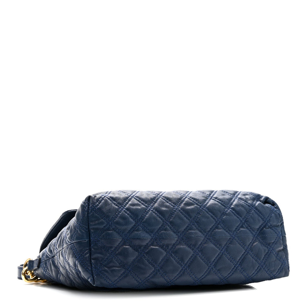 Lambskin Quilted The XL Single Flap Navy