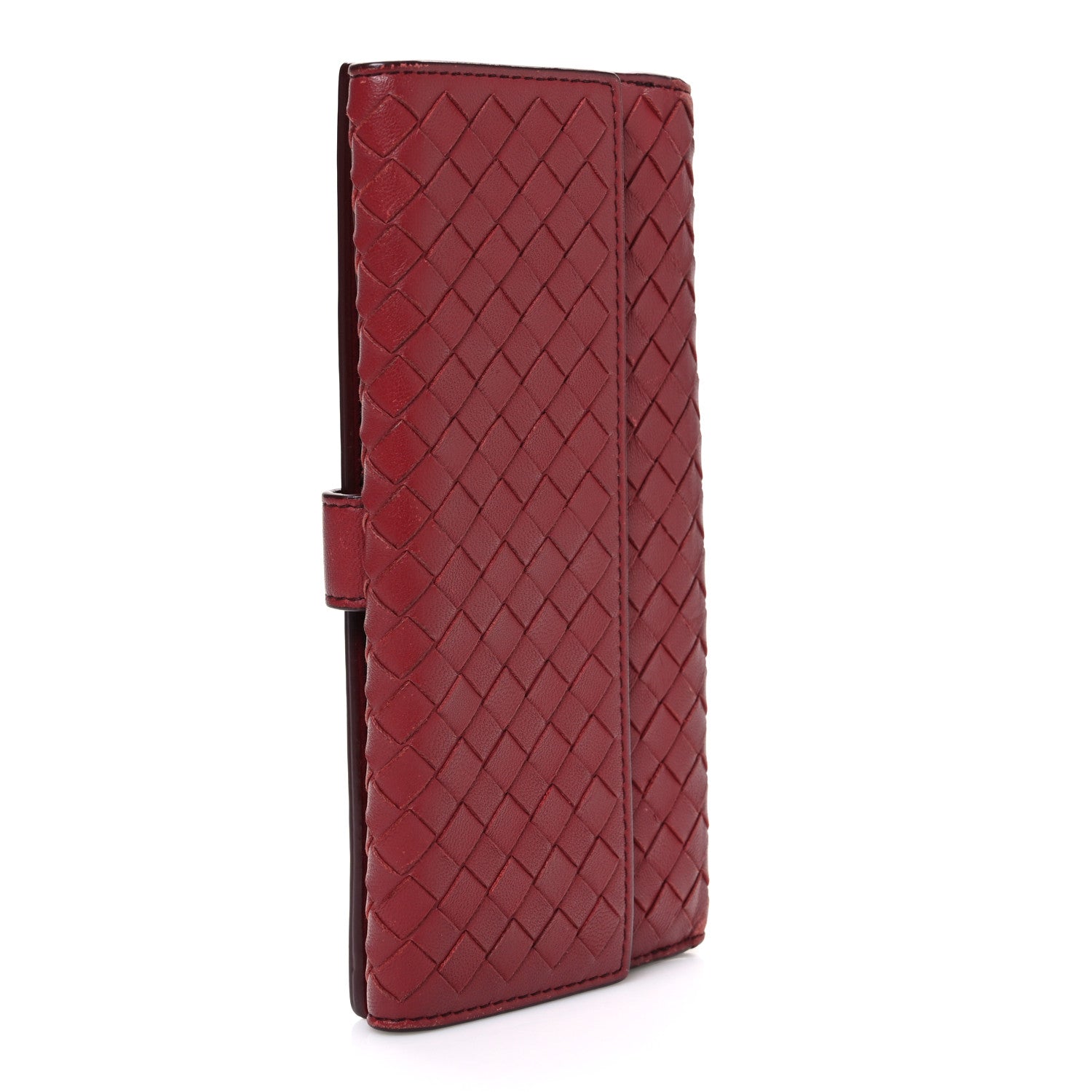 Nappa Intrecciato Continental Wallet Dark Red