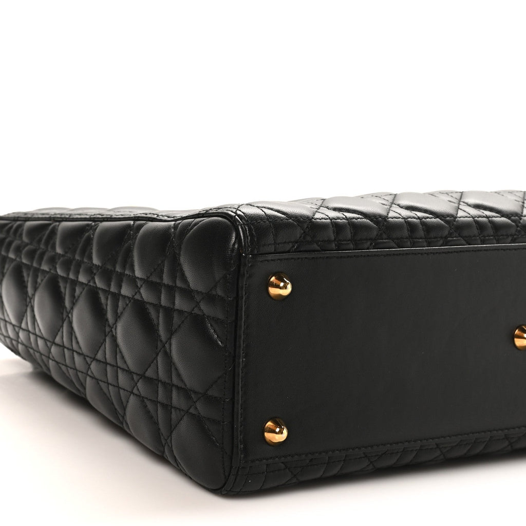 Lambskin Cannage Large Lady Dior Black