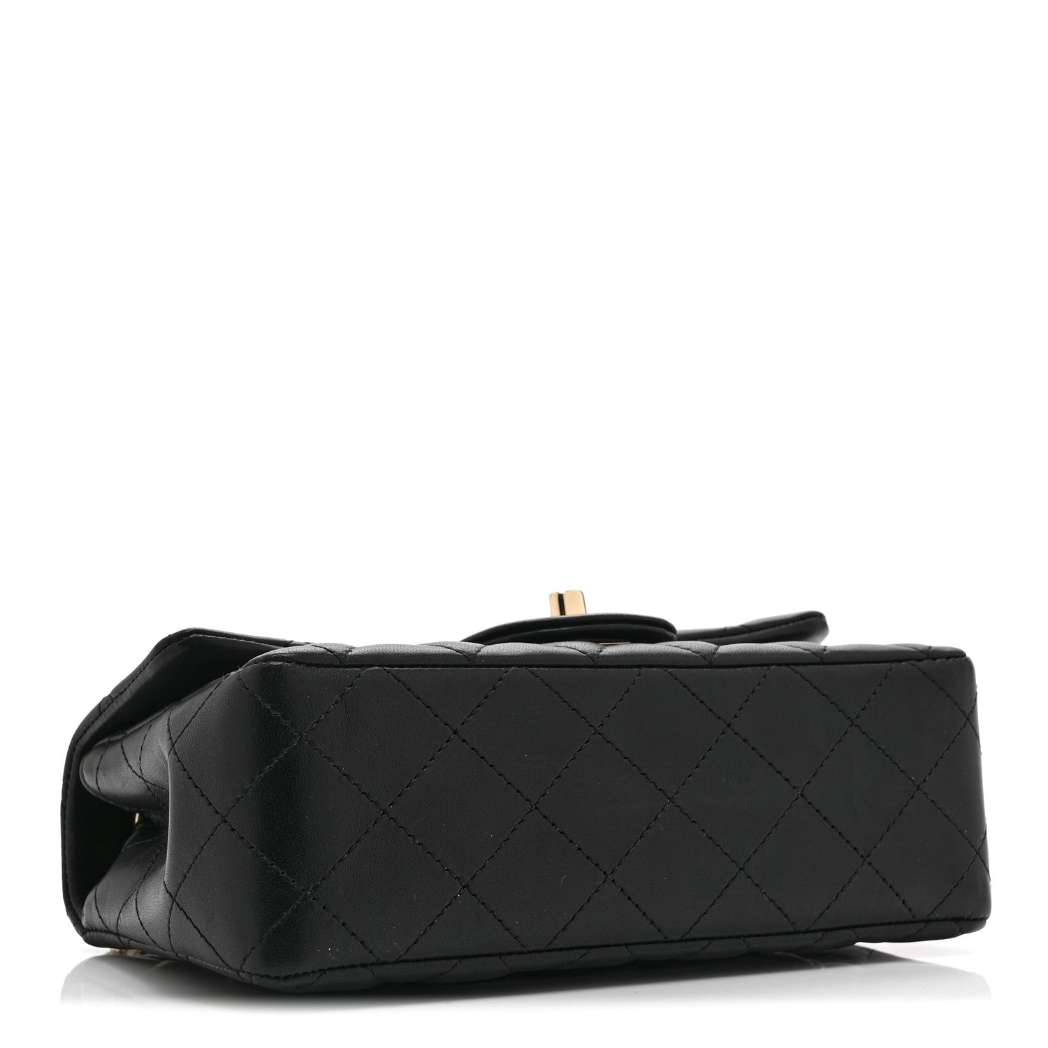 Lambskin Quilted Mini Coco Charms Rectangular Flap Black