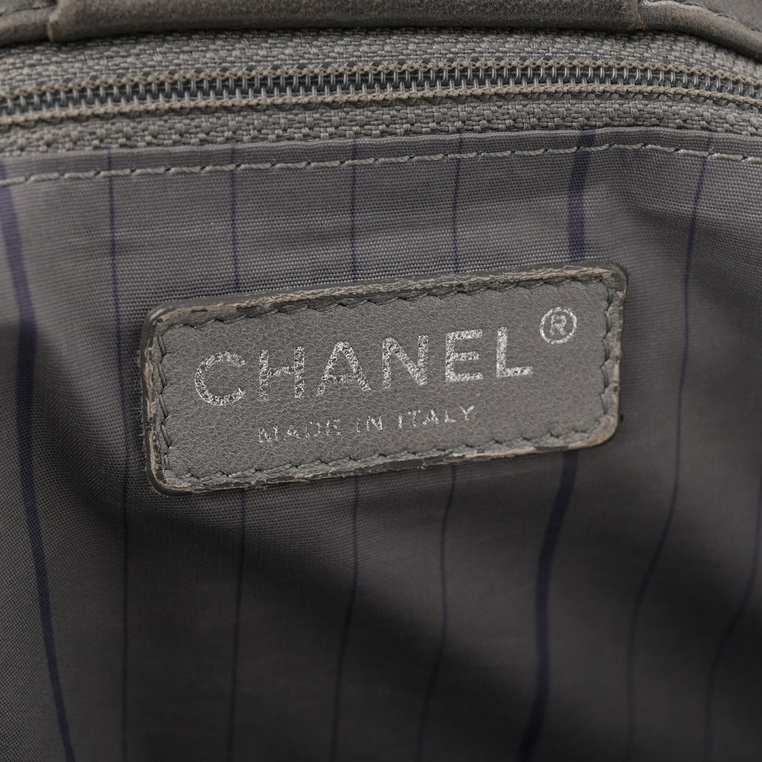 Lambskin Studded Accordion CC Flap Grey