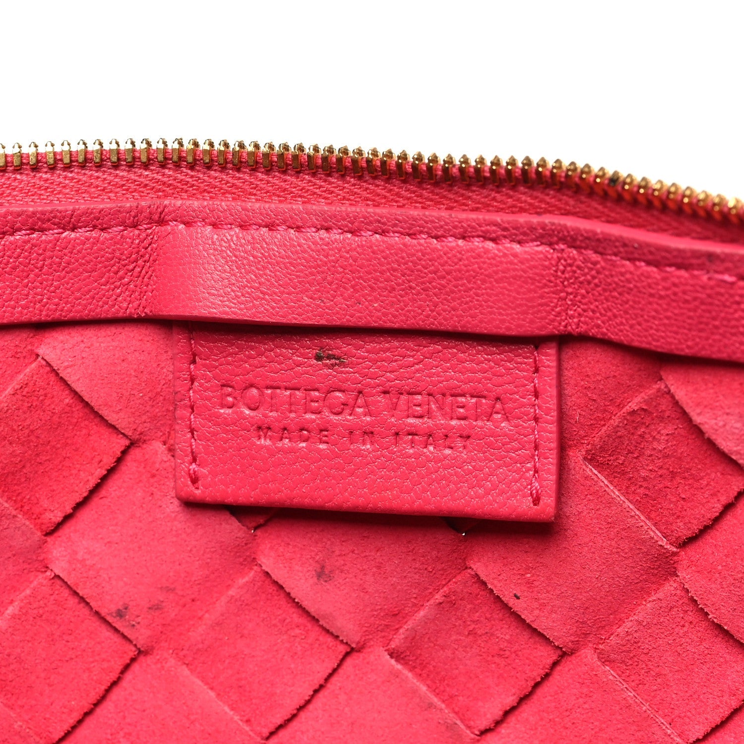 Nappa Intrecciato Small Turn Pouch Cranberry