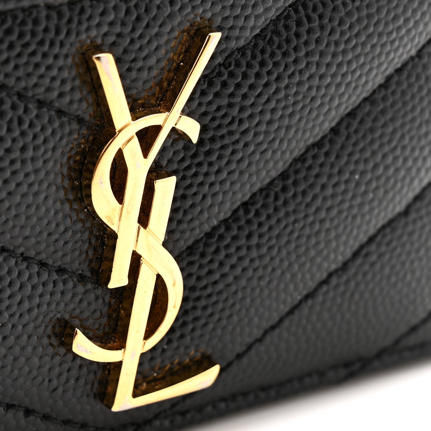 Grain De Poudre Matelasse Chevron Monogram Credit  Case Black