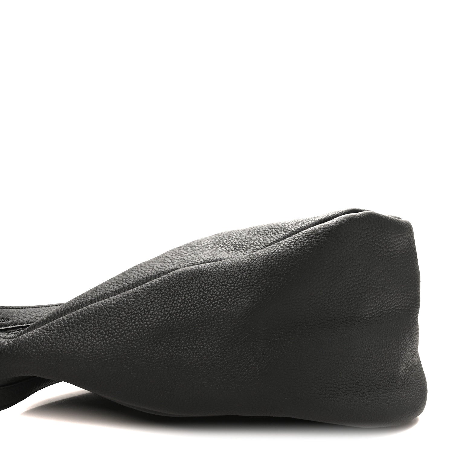 Grained Calfskin Large Slouchy Banana Bag Black