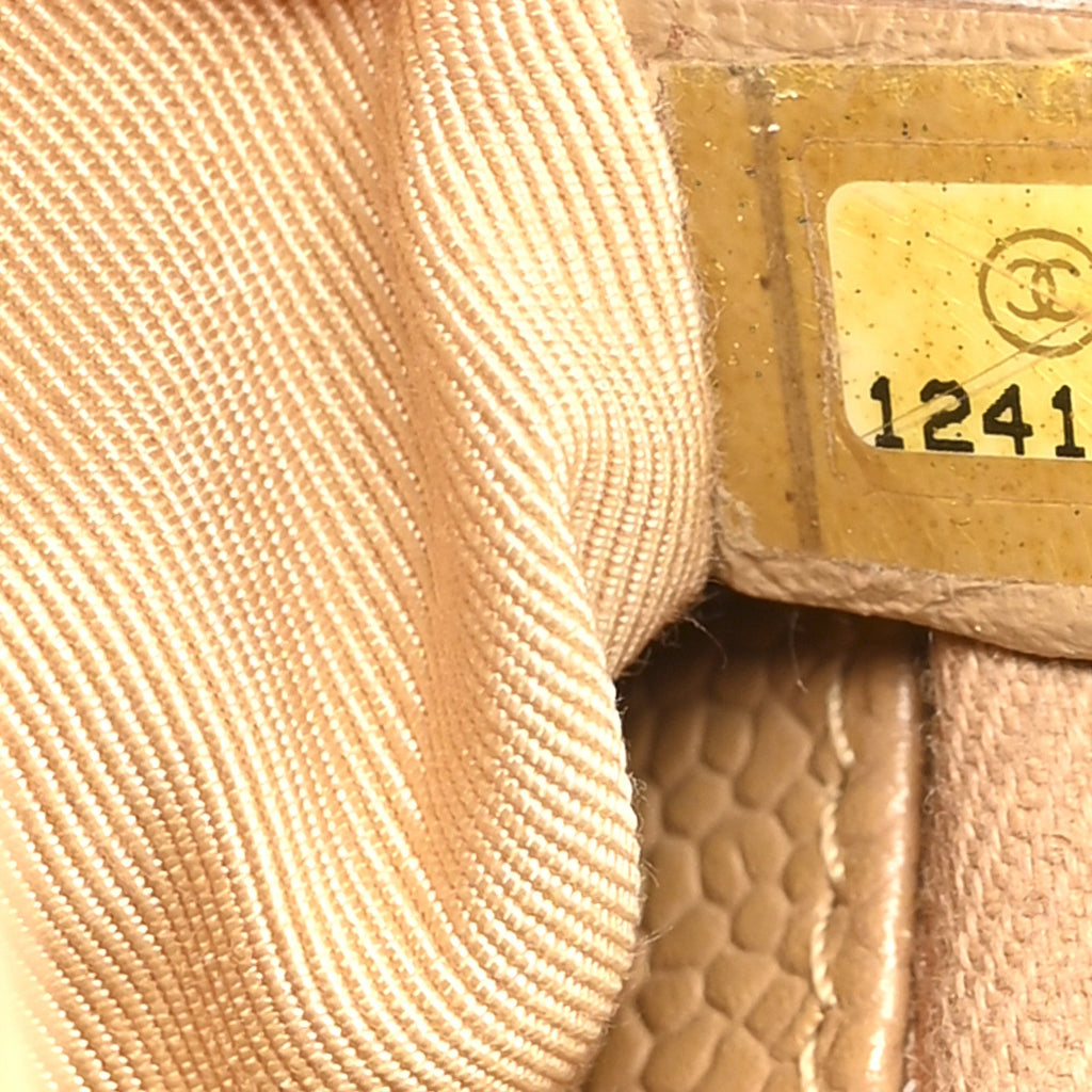 Caviar Quilted Grand Shopping Tote GST Beige
