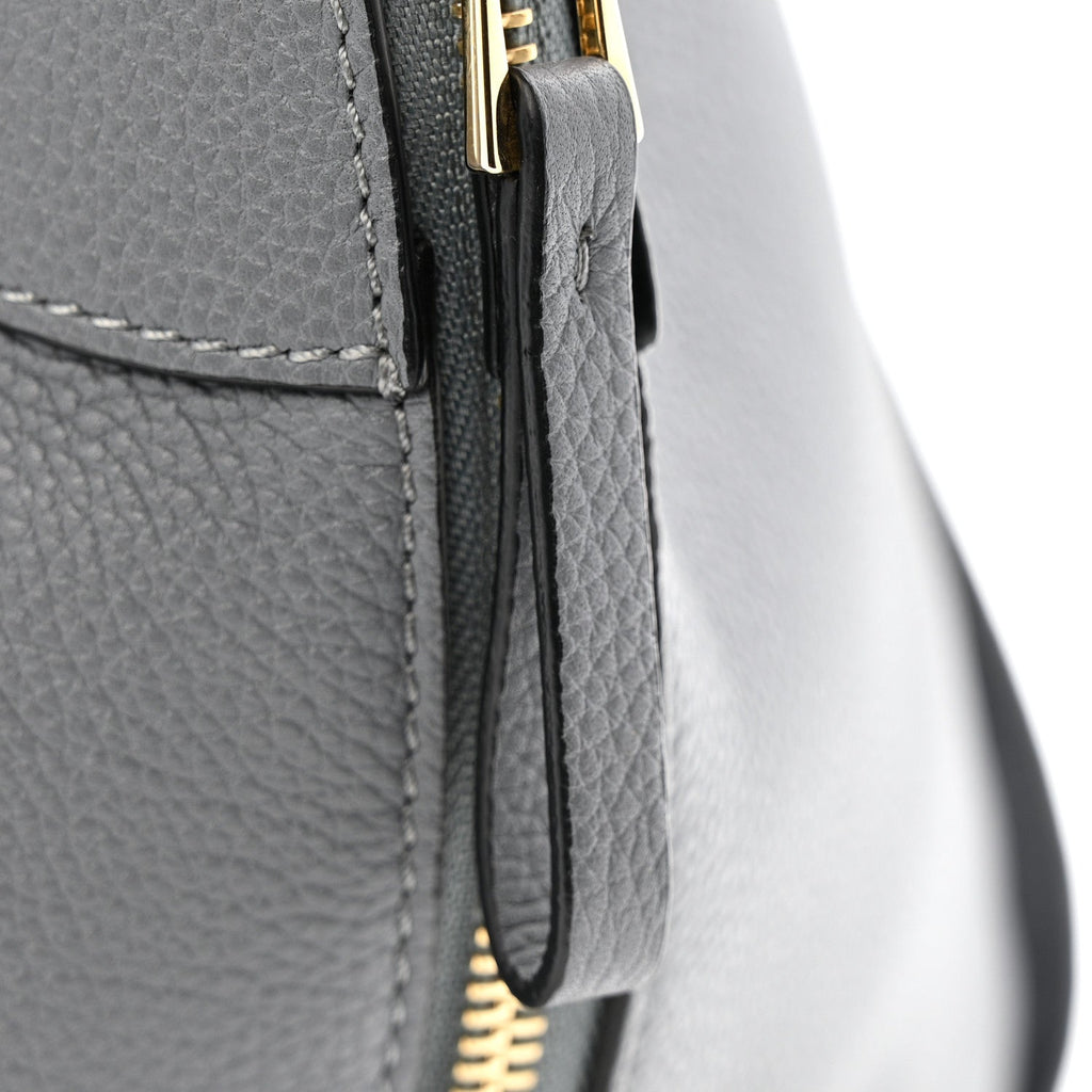 Grained Calfskin Small Hammock Shoulder Bag Asphalt
