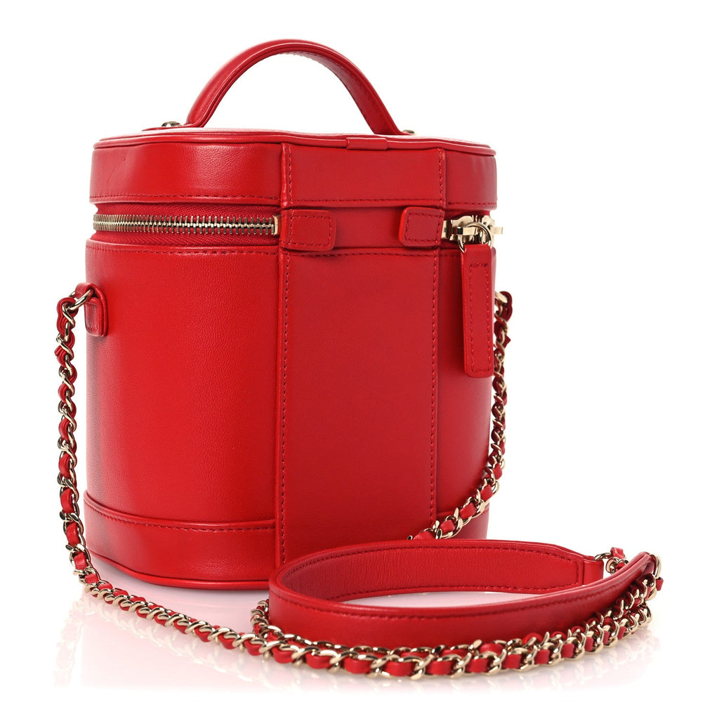Lambskin Timeless Vanity Cosmetic Case Red