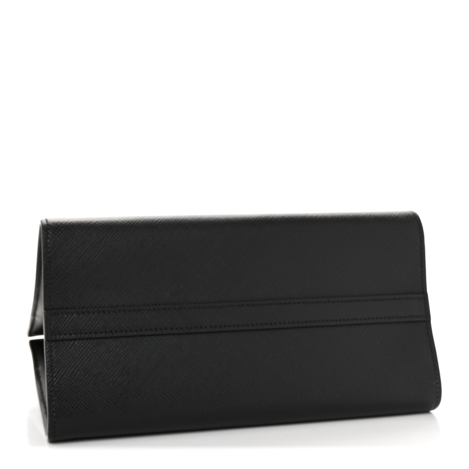 Saffiano Cuir Calfskin Small Monochrome Top Handle Tote Black