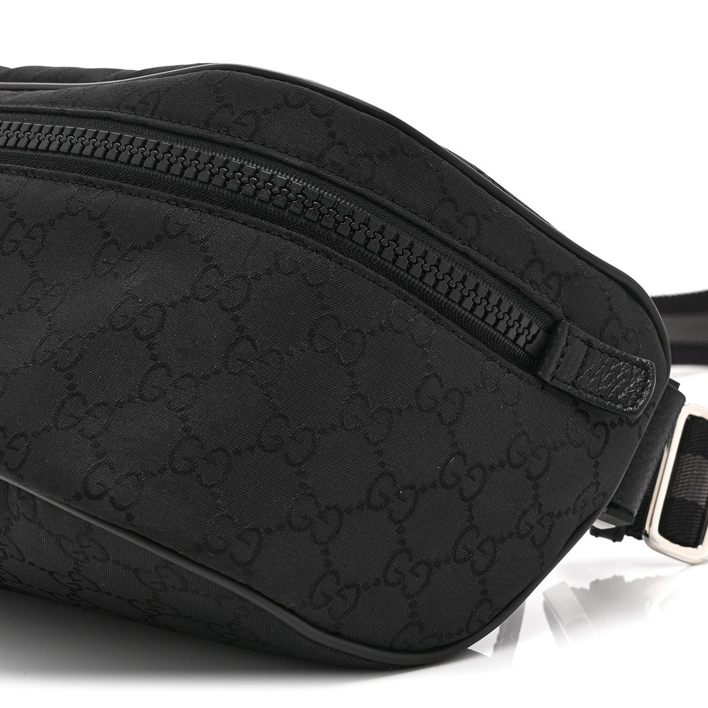 Nylon Monogram Fanny Pack Belt Bag Black