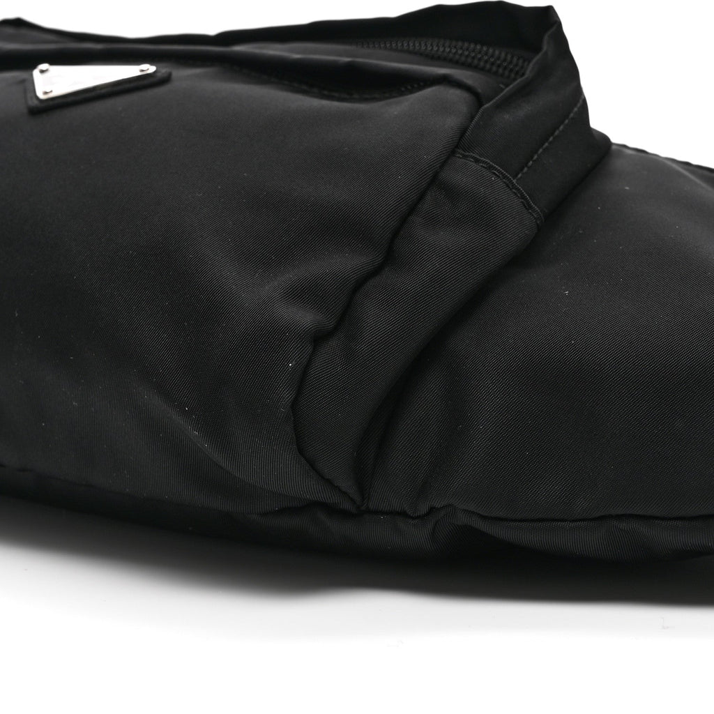 Tessuto Nylon Double Pocket Belt Bag Black