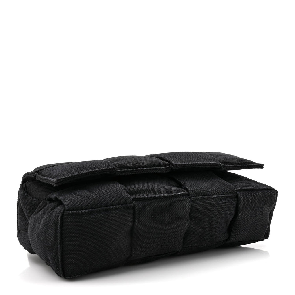 Denim Maxi Intrecciato Padded Tech Cassette Bag Black