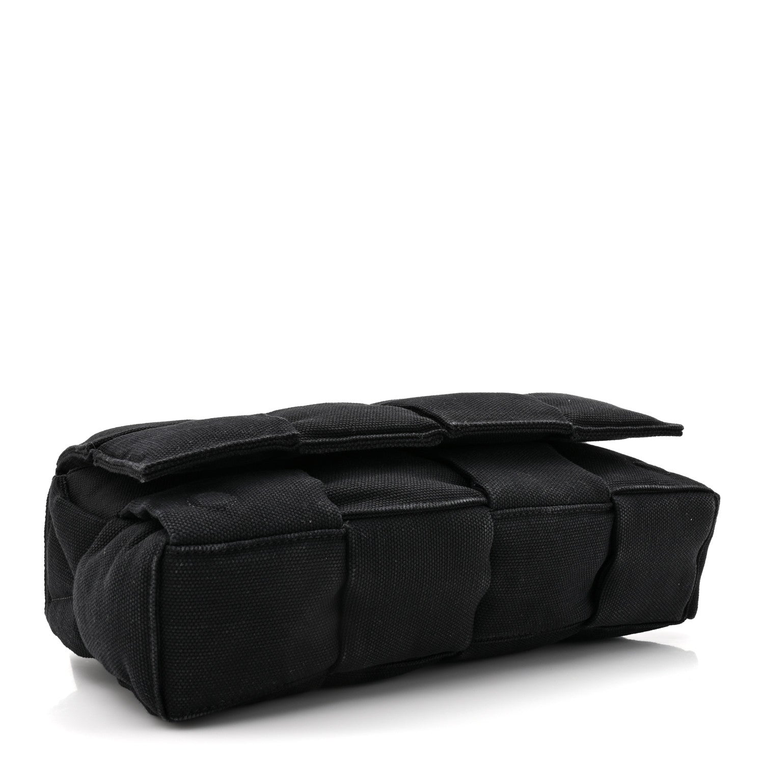 Denim Maxi Intrecciato Padded Tech Cassette Bag Black