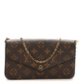 Monogram Pochette Felicie Chain Wallet Fuchsia
