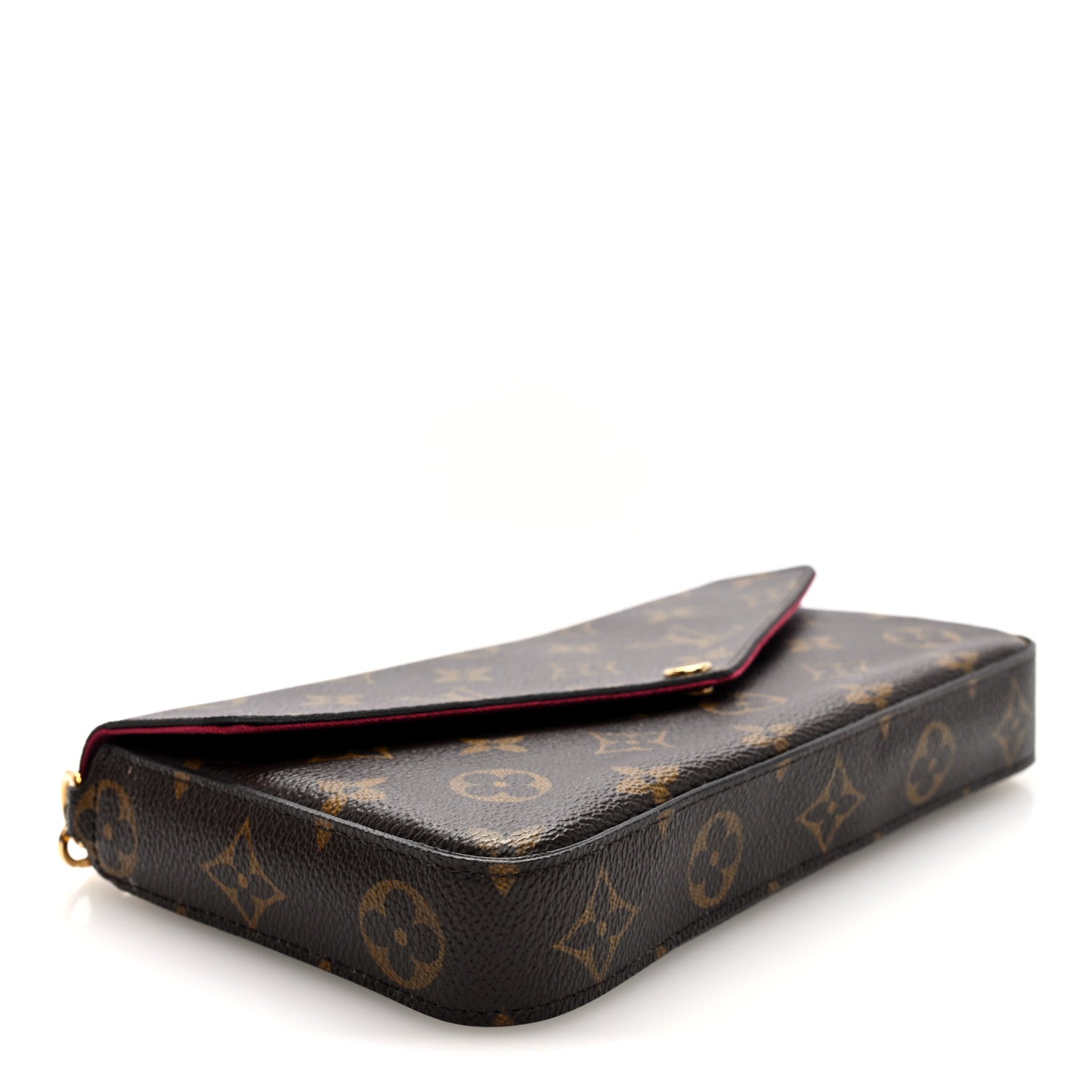 Monogram Pochette Felicie Chain Wallet Fuchsia