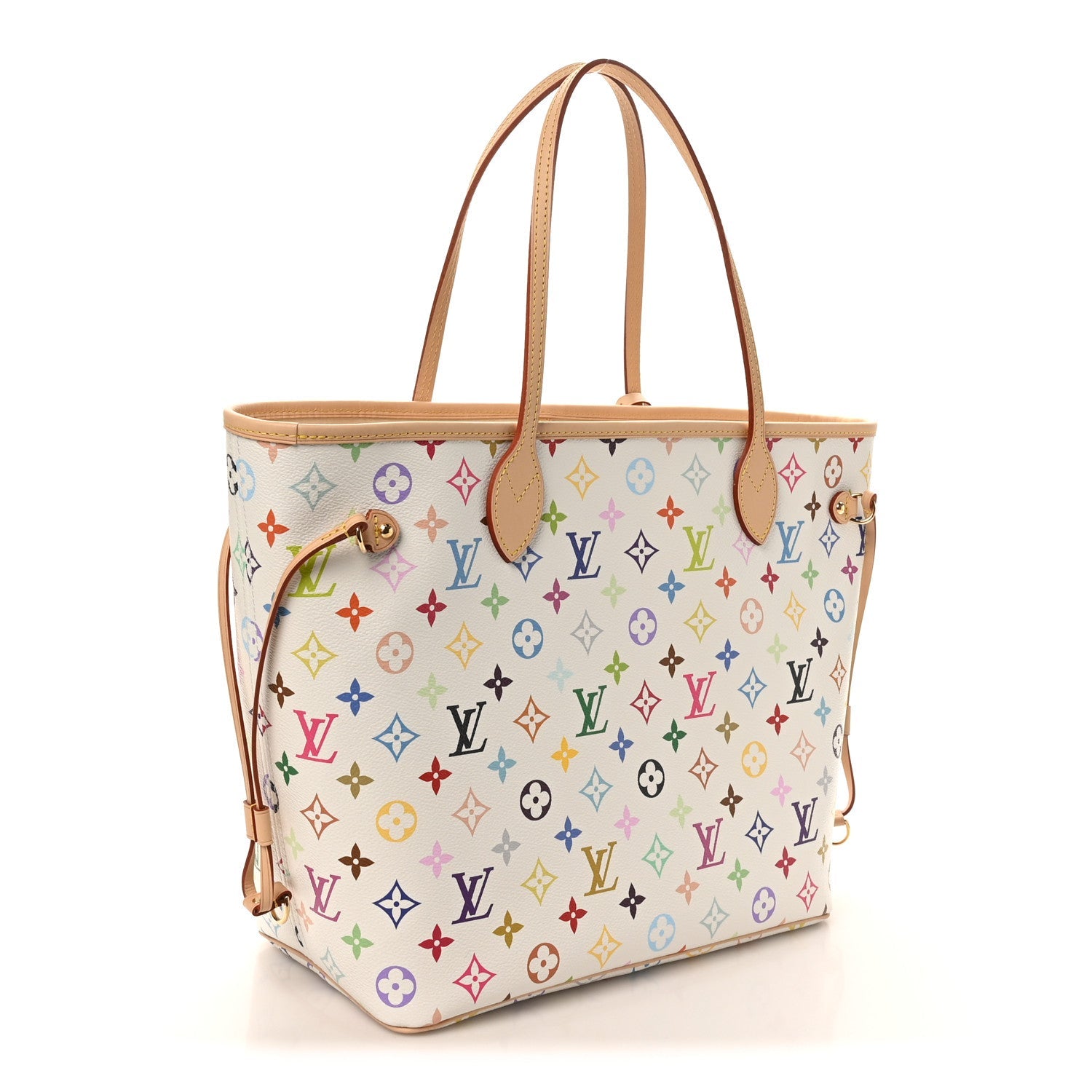 LV X TM Monogram Multicolor Neverfull MM White