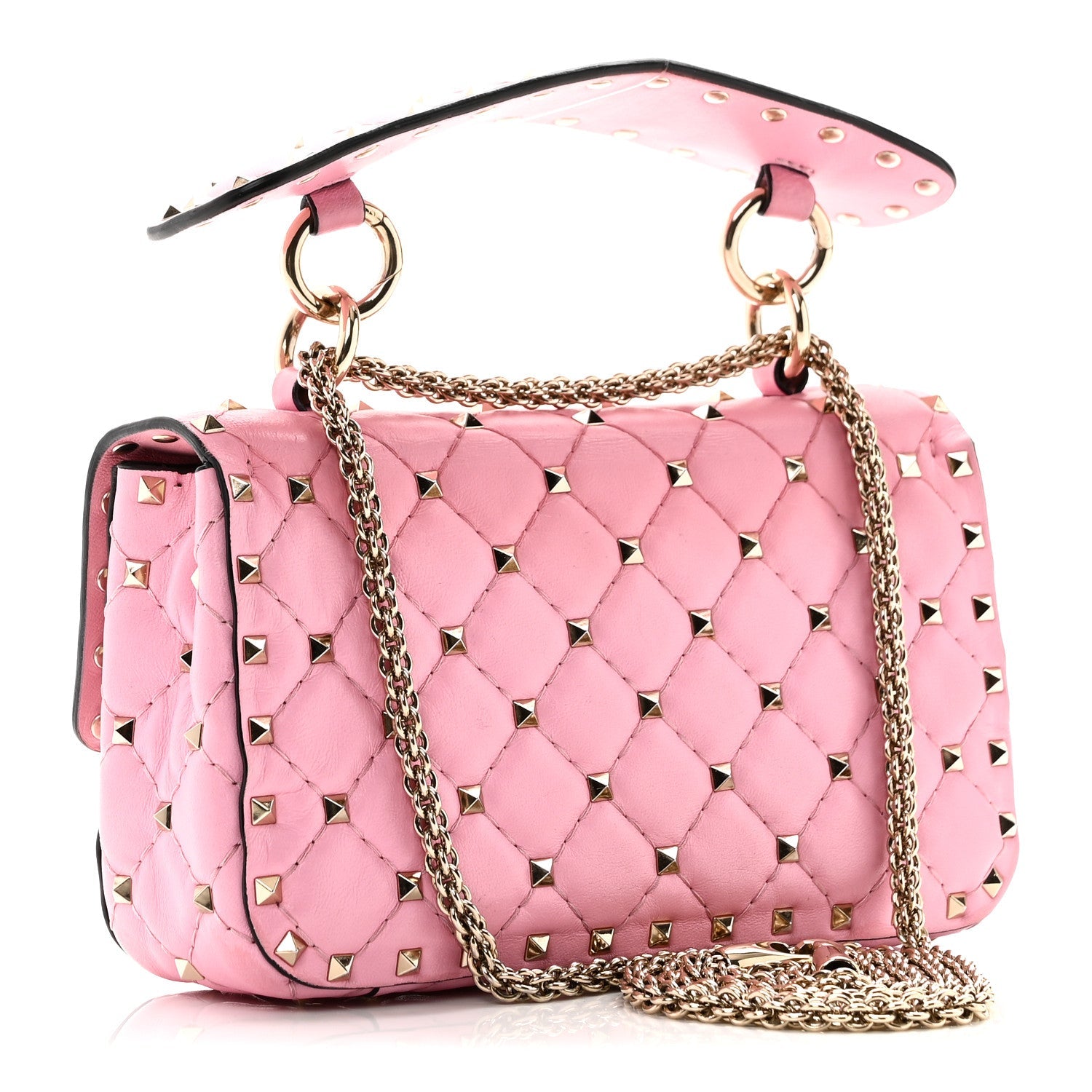 Nappa Small Rockstud Spike Shoulder Bag Giacinto