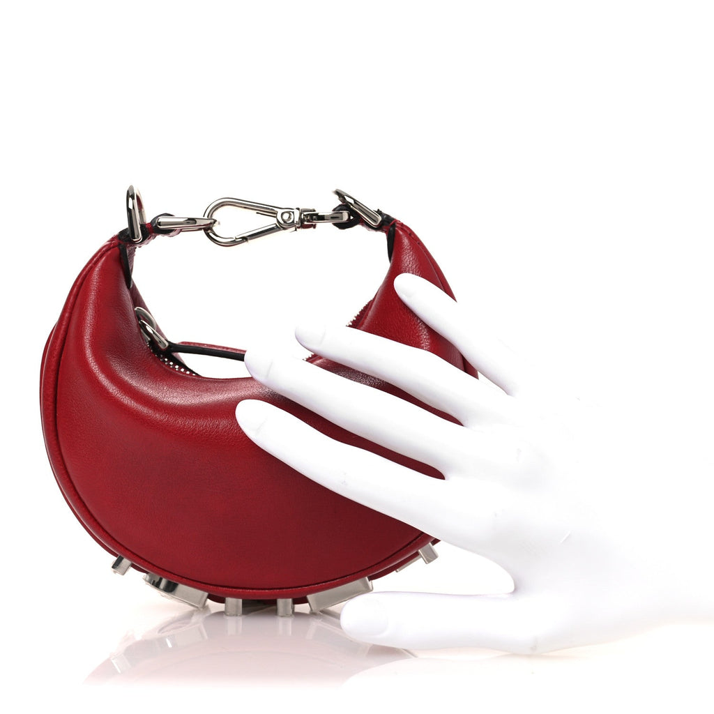 Vitello Grace New Matte Nano Fendigraphy Hobo Charm Scarlet Sage
