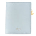 Grained Calfskin Compact Triomphe Charms Wallet Glacier