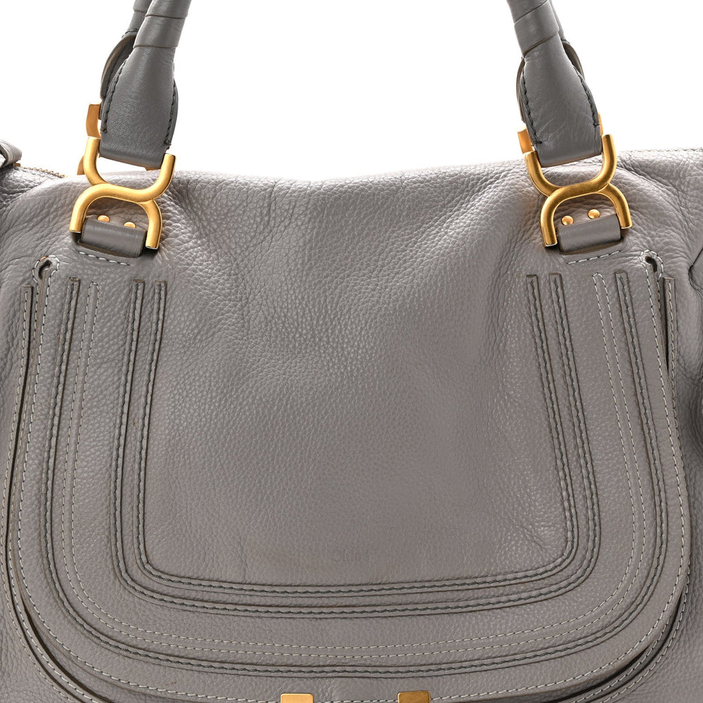 Calfskin Large Marcie Satchel Cashmere Grey