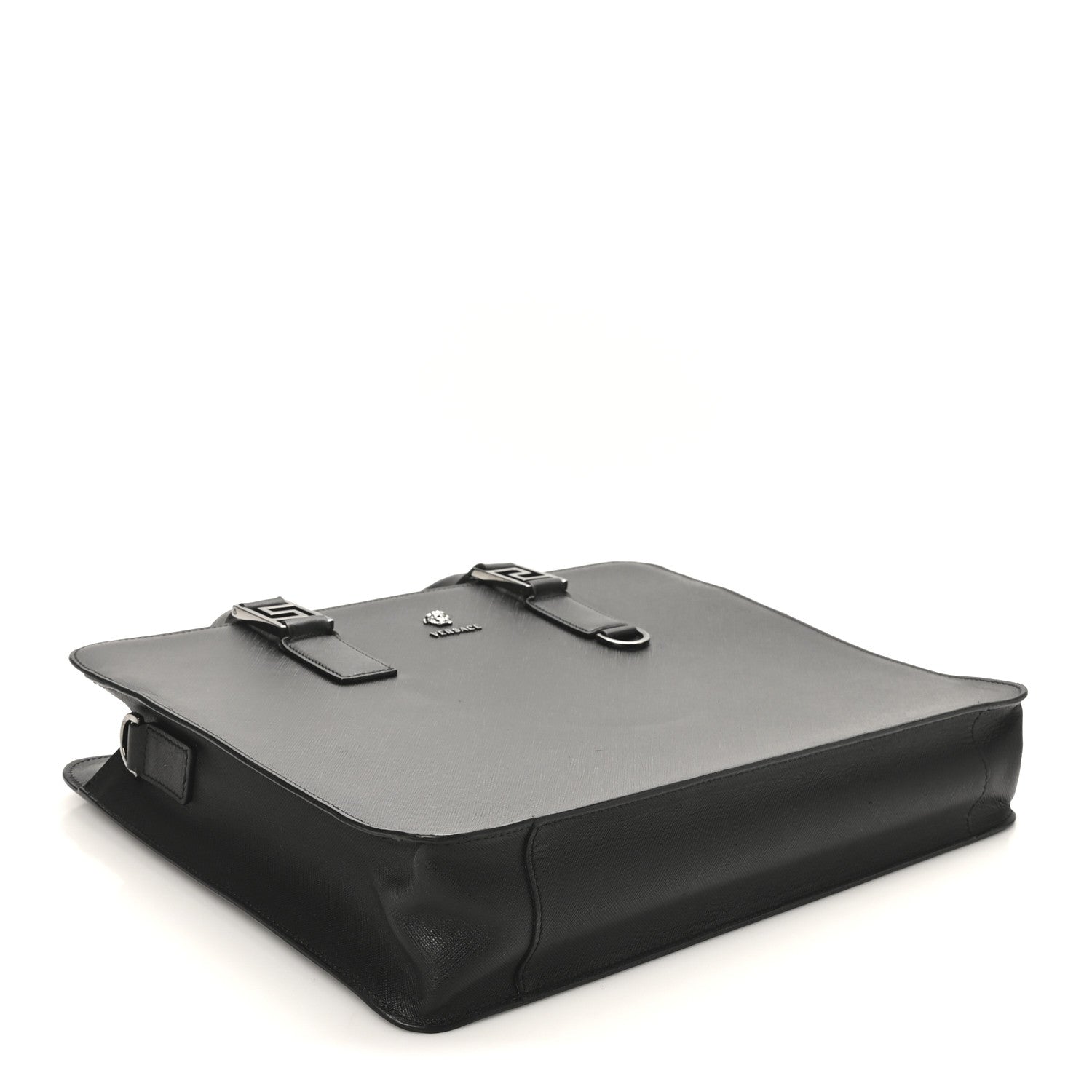 Saffiano Medusa Top Handle Briefcase Black