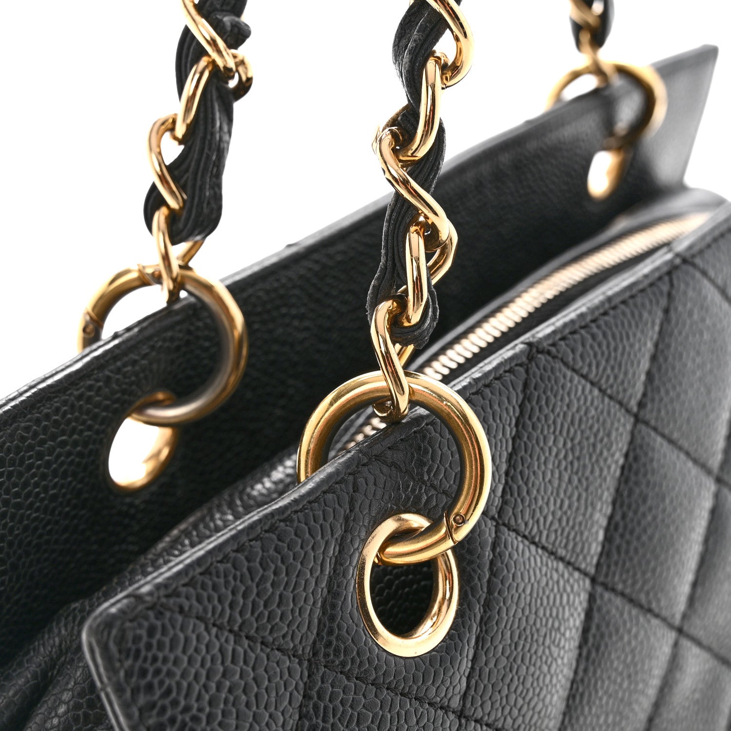 Caviar Quilted Petit Timeless Tote PTT Black