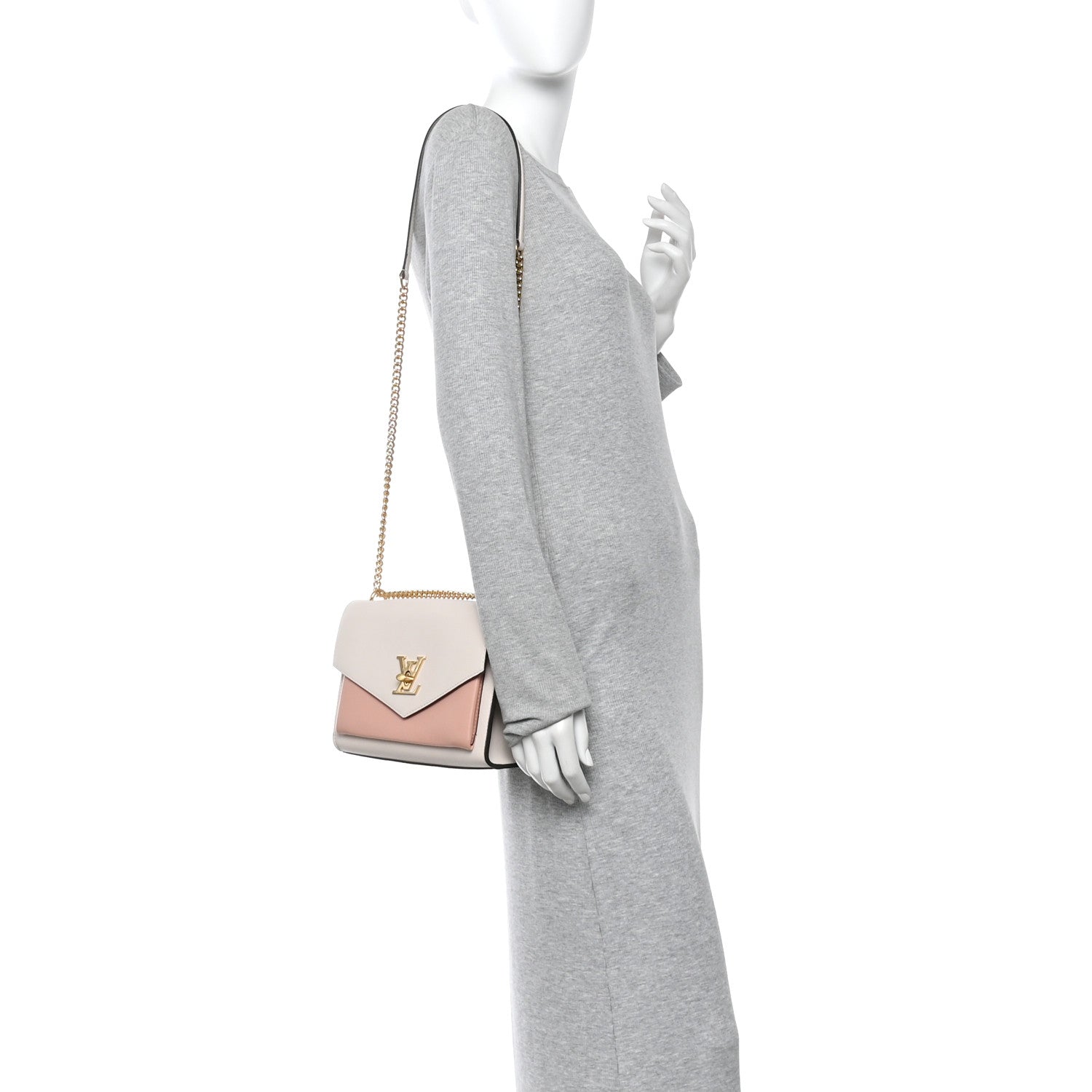 Soft Calfskin Mylockme Chain Bag BB Rose Trianon Quartz
