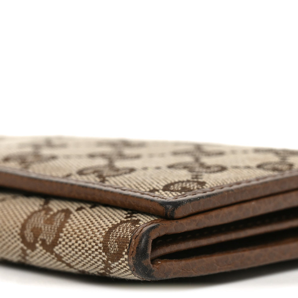 Monogram Dollar Calfskin Continental Flap Wallet Beige Ebony Tabacco