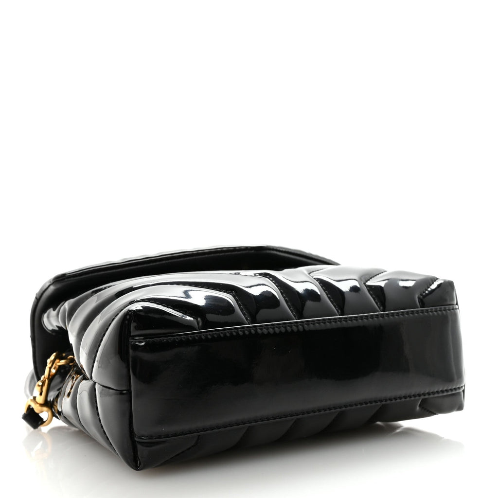 Patent Y Quilted Monogram Toy Loulou Crossbody Bag Black