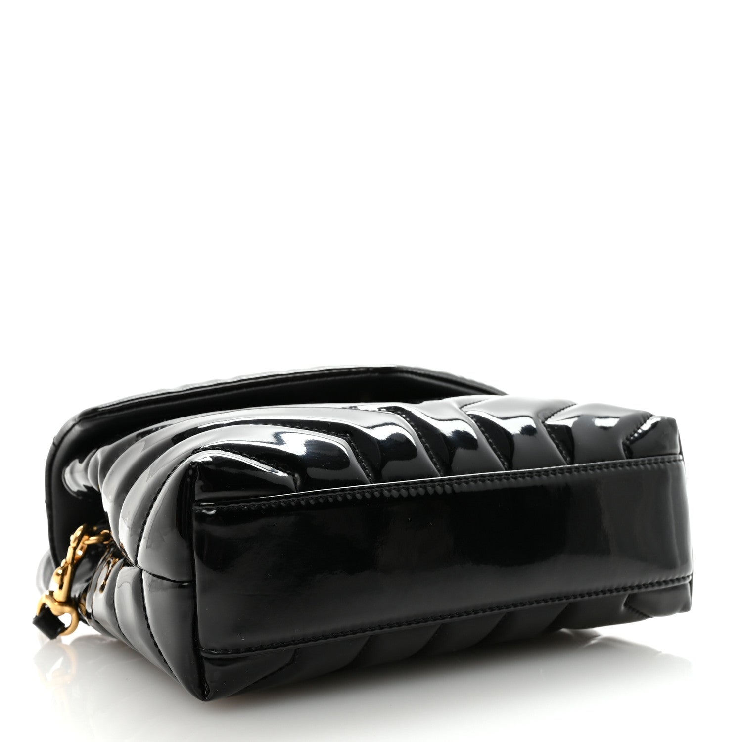 Patent Y Quilted Monogram Toy Loulou Crossbody Bag Black