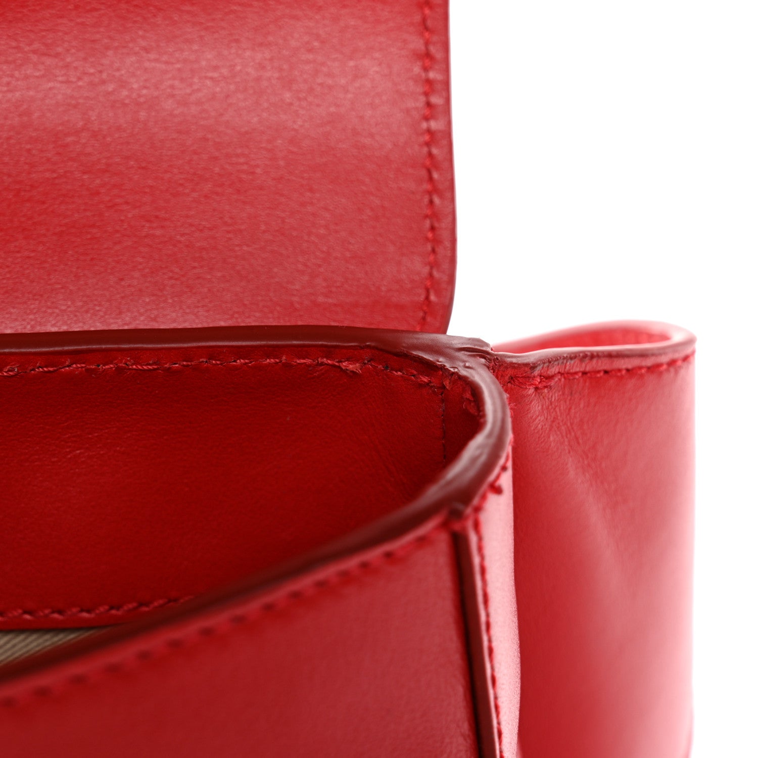 Calfskin Suede C Belt Bag Plaid Red
